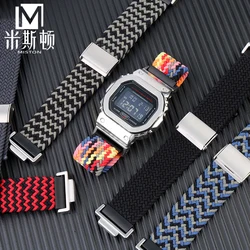 For G-SHOCK Casio DW5600 GW-B5600 GM5600 GA2100 GW-M5610 Nylon Camouflage Woven Watch Strap Men and Women nylon band Watch Chain