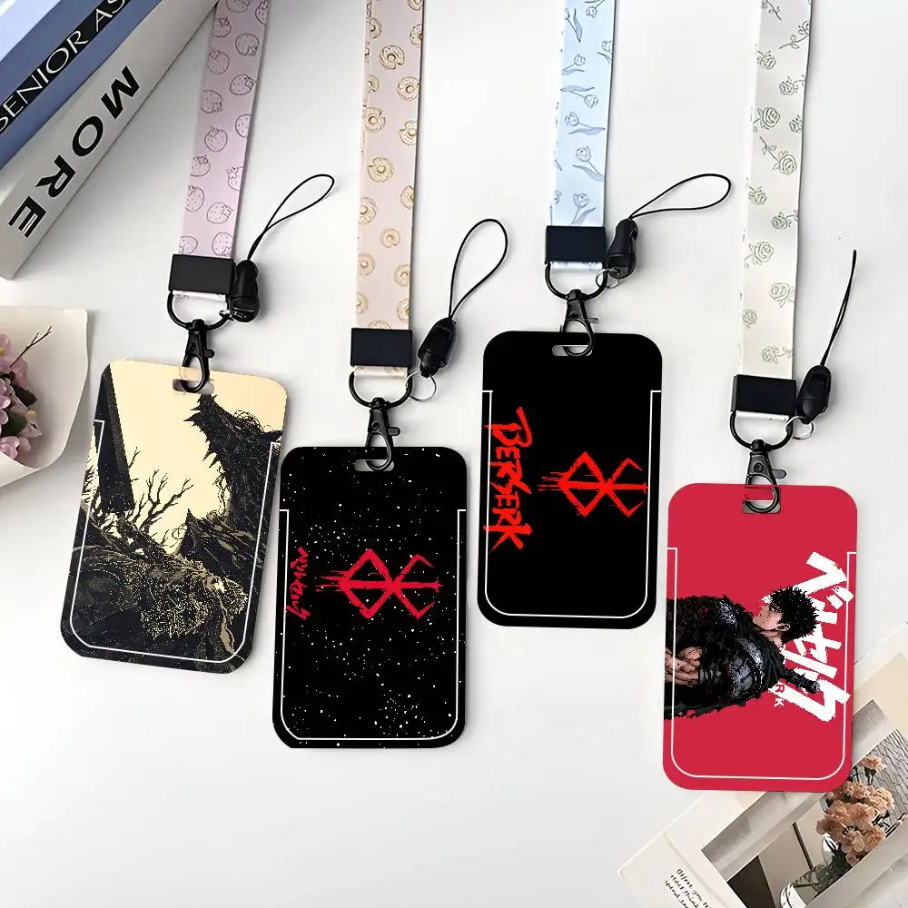 

Защитный чехол для ID-карт с логотипом аниме B-berserk Guts, для школьных, проездных и карт питания, с функцией легкого выталкивания