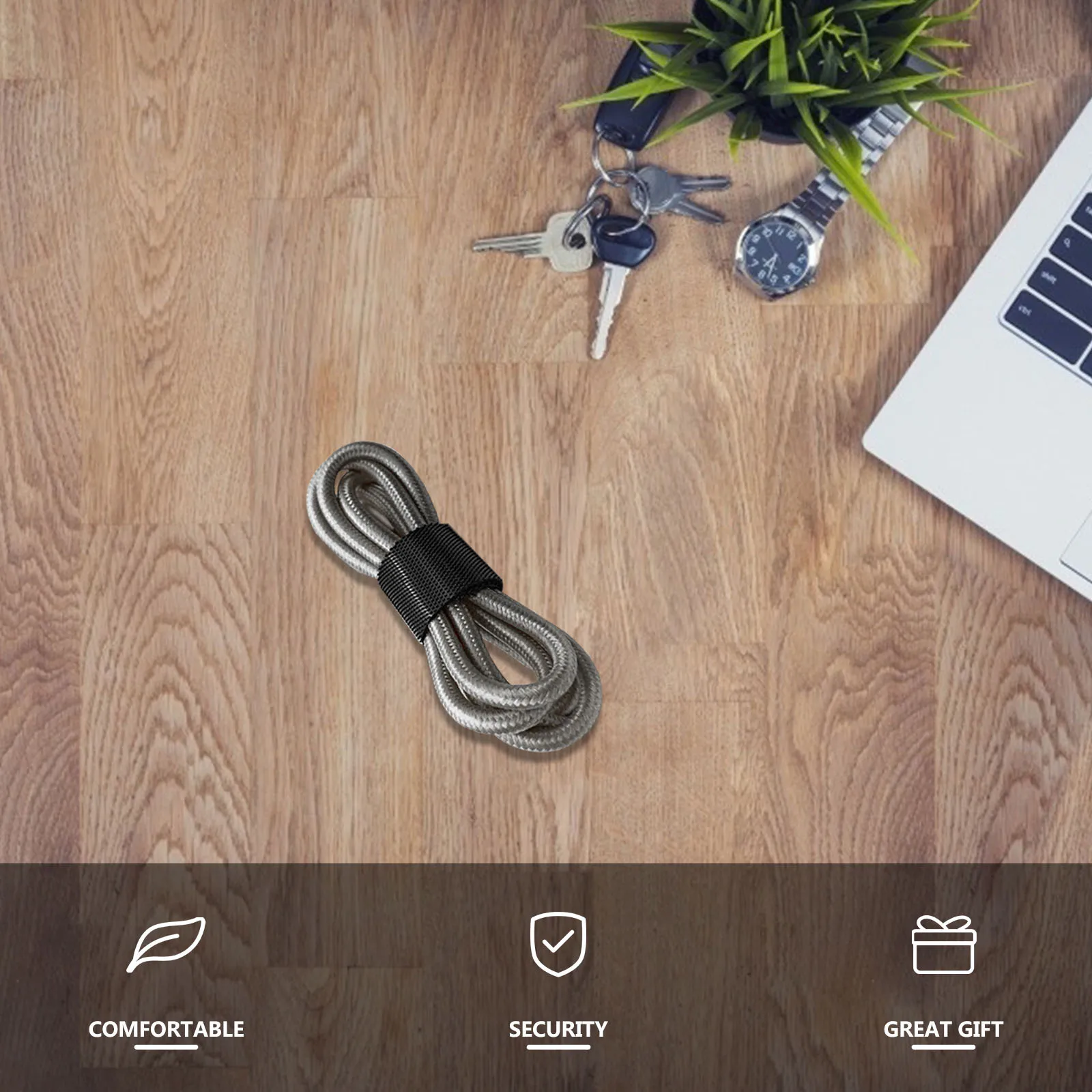 

5 Rolls Sticky Cord Organizer Strip Self-Adhesive Cable Ties Hook Loop Reusable Wire Management Straps For Earphone Data Mouse