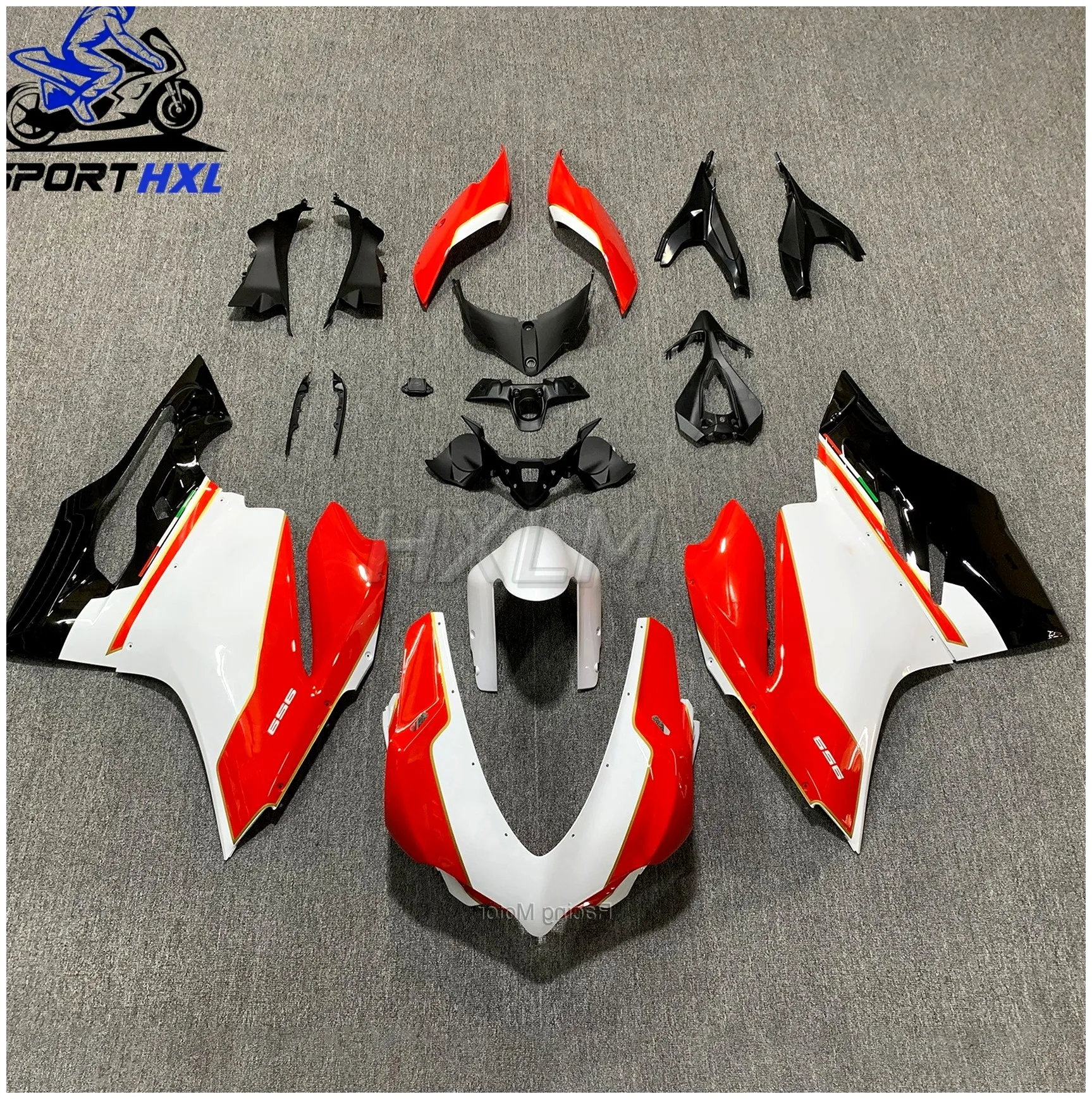 The HOT New ABS Motorcycle Fairings kit Fit For Ducati 899 1199 panigale 1199S Custom Red White | Racing Motor Store