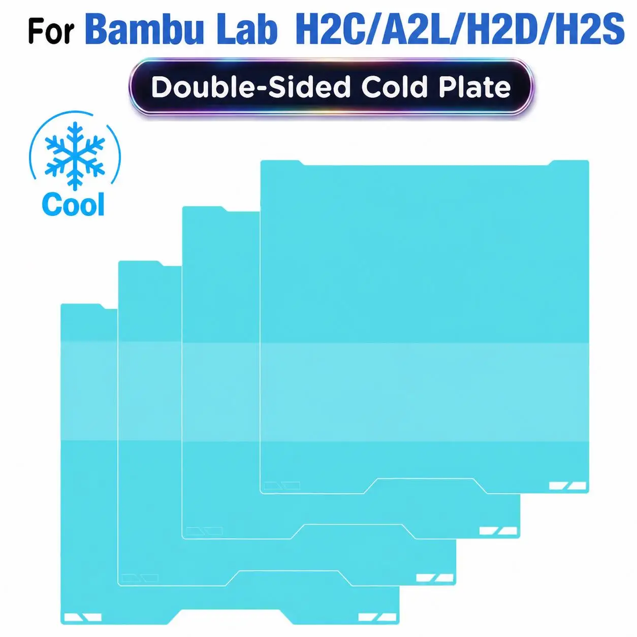 For Bambu Lab A2L H2C H2D H2S Double-Sided Cold Plate Low Temperature Glacier Build Plate Spring Steel Sheet 3D Printer Parts