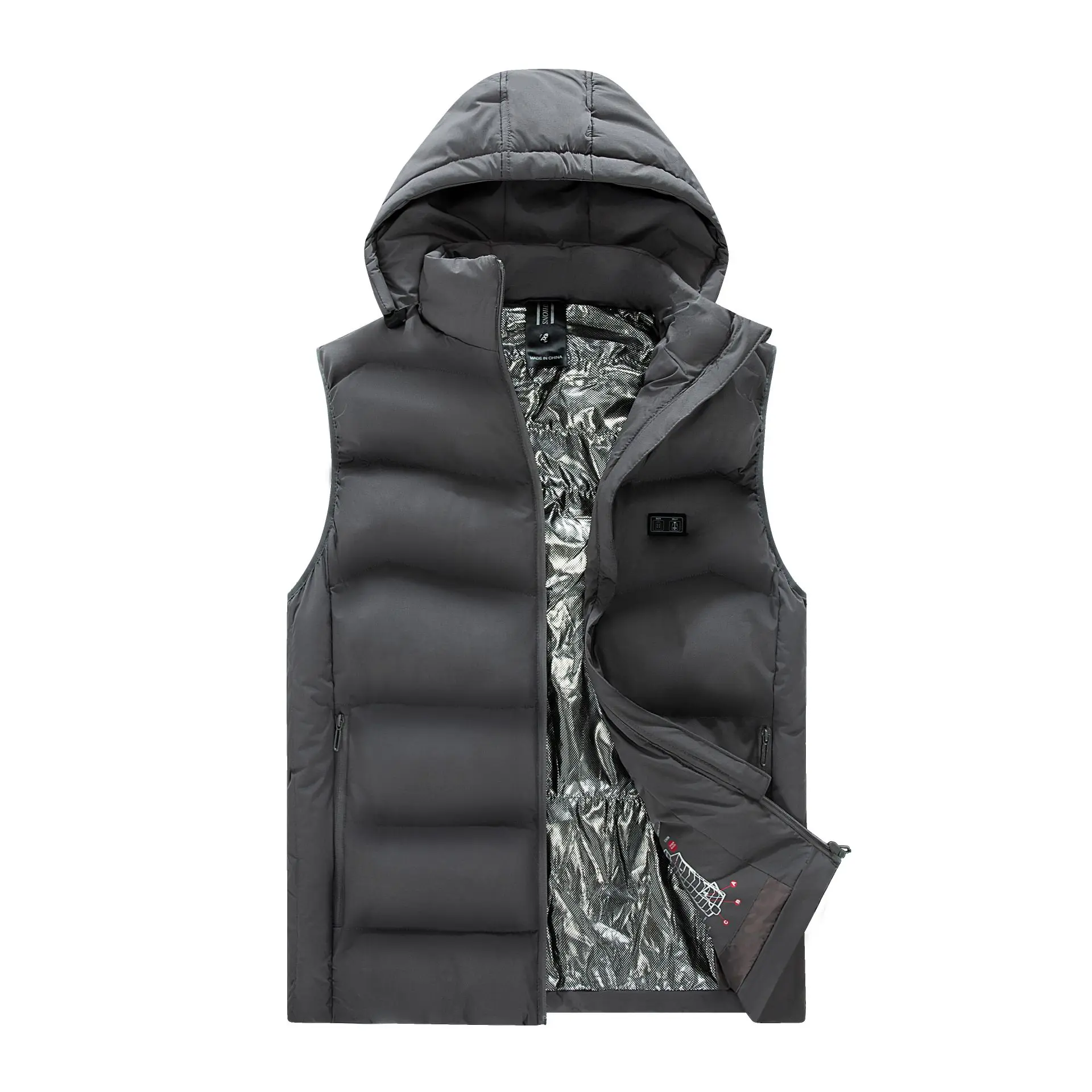 

2025 New Dual-Control Nine-Zone Hooded Heated Vest, Smart Rechargeable, Cold-Resistant, Unisex Warm Winter Heated Clothing