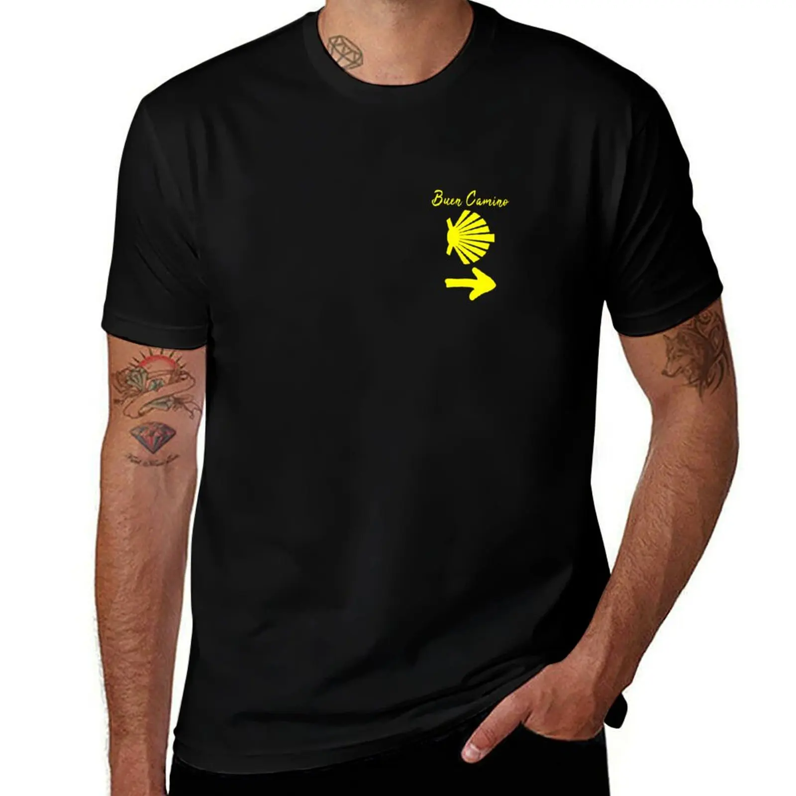 

Buen Camino de Santiago. Compostela Peregrino T-Shirt Clothing quick drying Funny t-shirts fitted t shirts for men