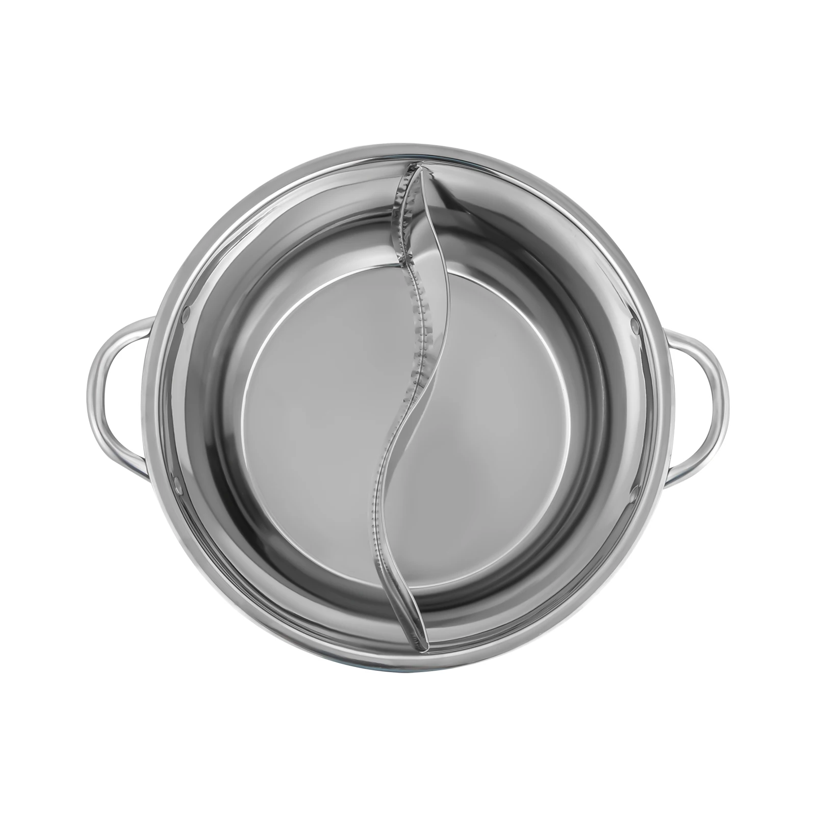 28/34 cm Edelstahl-Hot Pot mit Trennwand, Shabu-Topf mit Glasdeckel, Hot Pot-Set, geeignet für Induktionsöfen, Gasherde – Detail 11