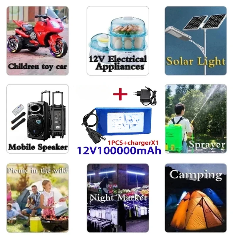 12V 20000mah Portable Super Battery Rechargeable Lithium Ion Battery Pack Capacity DC 12.6v 30Ah CCTV Cam Monitor