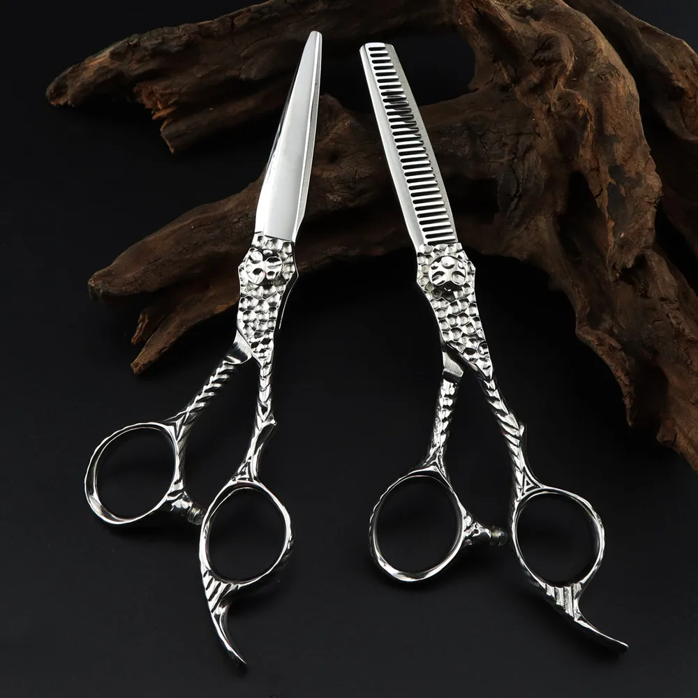 

Professional JP 440c steel 6 '' Upscale Silver hair scissors haircut thinning barber makas cutting shears hairdresser scissors