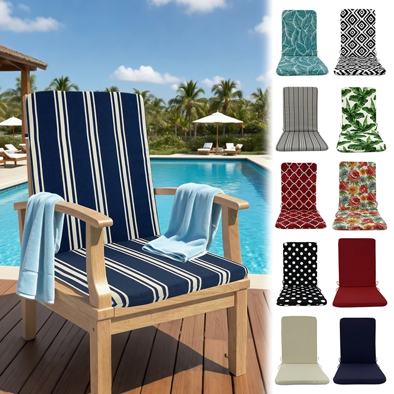 

All Season Bench Cushion 45x108cm Thick Foam Filled Water Resistant with Backrest for Lounge Balcony Beach Chairs Indoor Outdoor