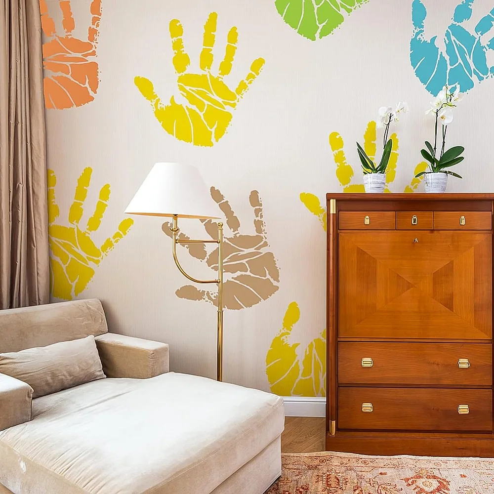 Hand Print Plastic Painting Stencils, Reusable DIY Templates