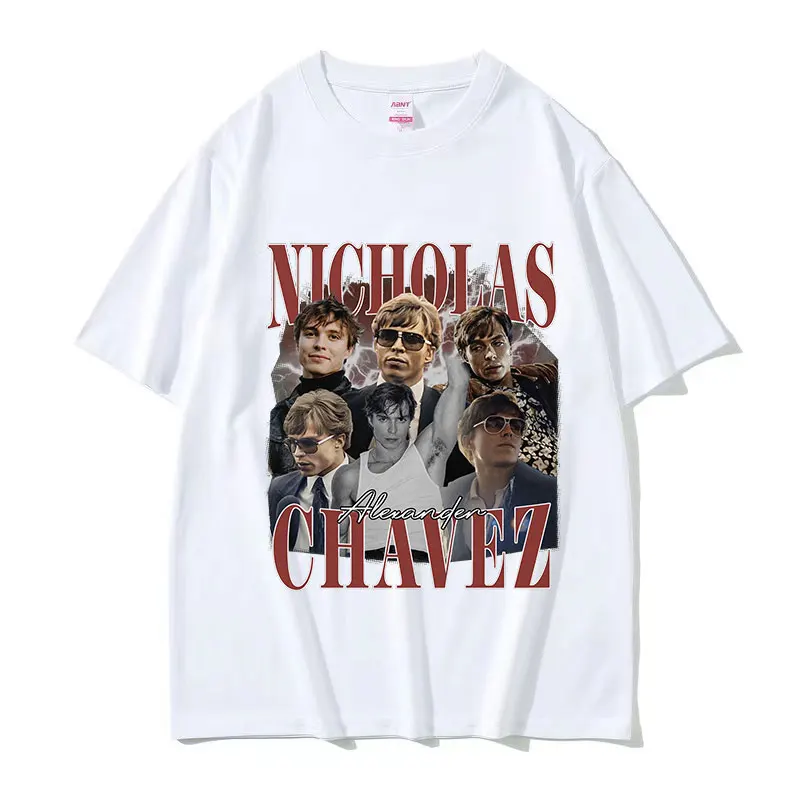 90s Retro Nicholas Chavez Graphic T Shirts Men's O-Neck Fashion High Quality T-shirt Man 100% Cotton Oversized Tshirt Streetwear