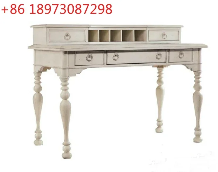 

American oak simple fashion retro white solid wood desk study desk