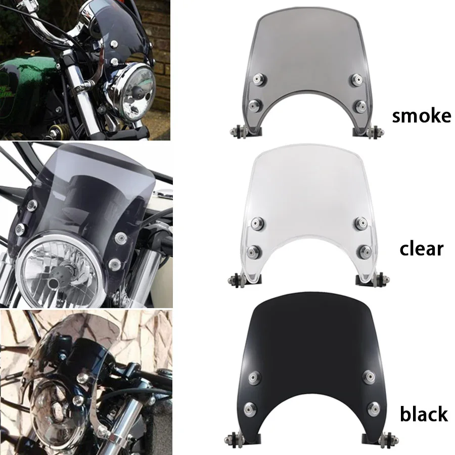 

Motorcycle Part Windshield Windscreen Fairing Windshield PC Wind Deflector For Harley Sportster 1200 Nightster XL1200N 2007-2008