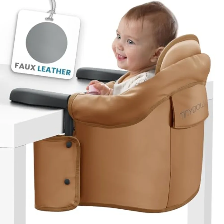 

Elegant Faux Leather Hook On High Chair for Table - Clip On High Chair to Table, Portable High Chair for Travel, High Chairs fo