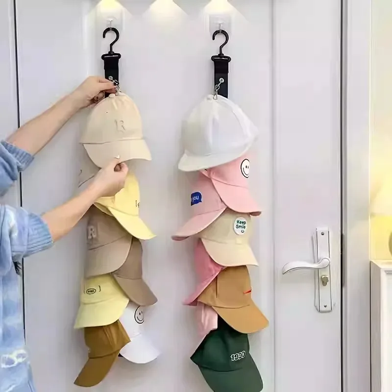 Hat Storage Artifact Free Punching Baseball Cap Storage Organizer  Hat Storage Rope and sticky hook