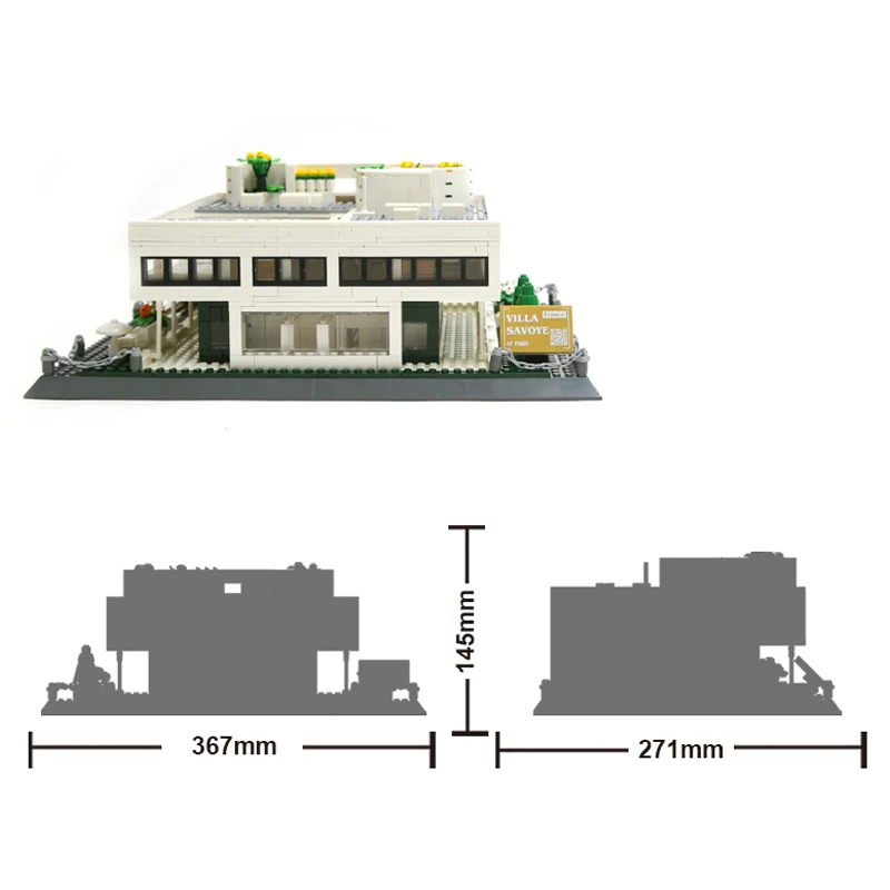 Décennie s de Construction de Villa Savoye de Paris France, Briques d'Architecture de renommée Mondiale, Décoration de la Maison, Jouets Cadeaux pour Enfants, 1226 Pièces