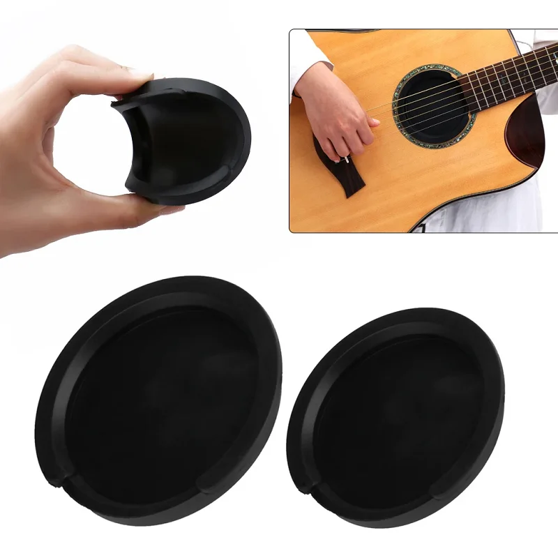 Black Silica Gel Muffler Lid Cover For Guitarist Anti-howling Dust-proof Mute For 38-39 41-42 Inch Acoustic Guitar Sound Hole