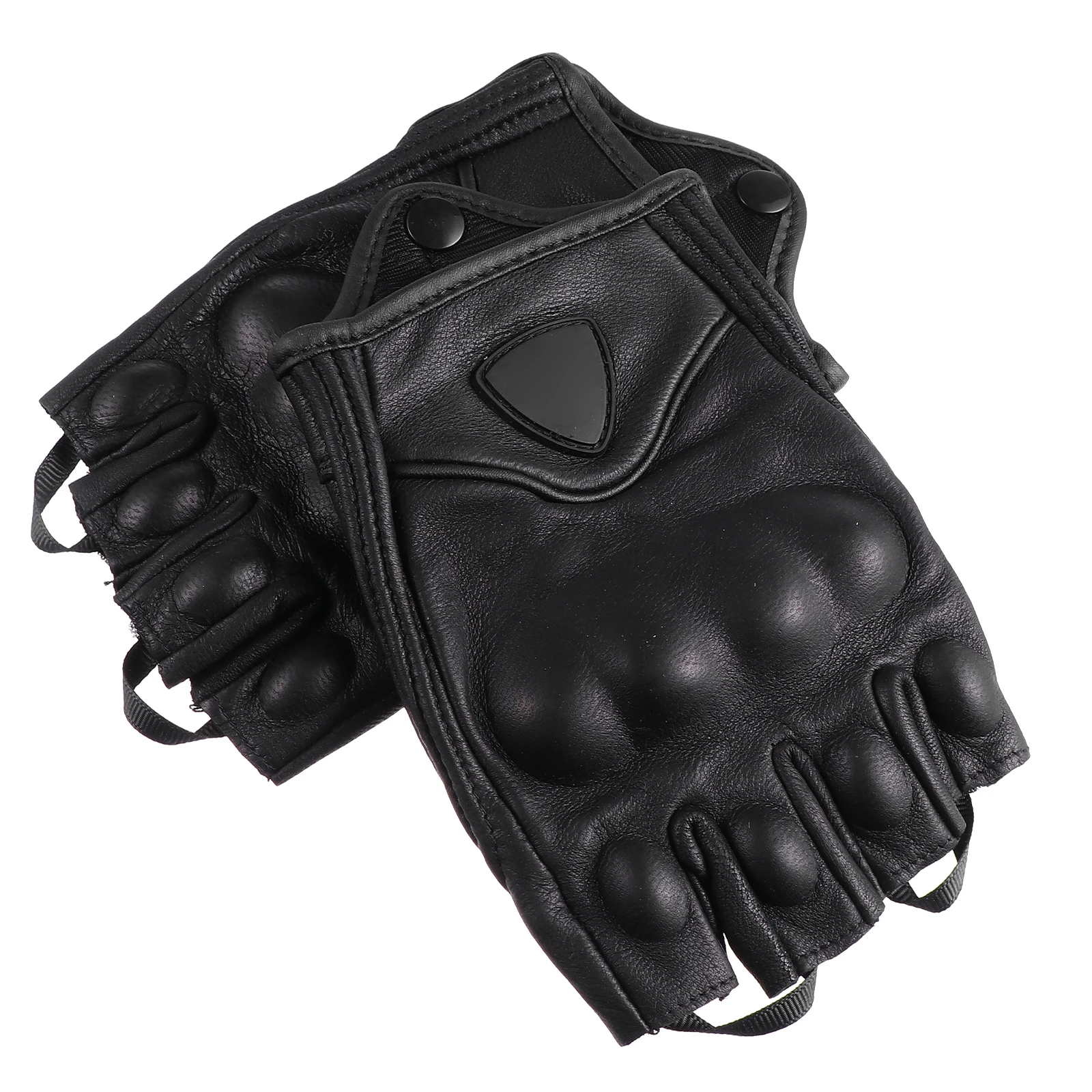 

Windproof Half Finger Sheepskin Gloves for Motorcycle Riding Fitness Summer Cycling Sunblock Outdoor Sports Protective Shell