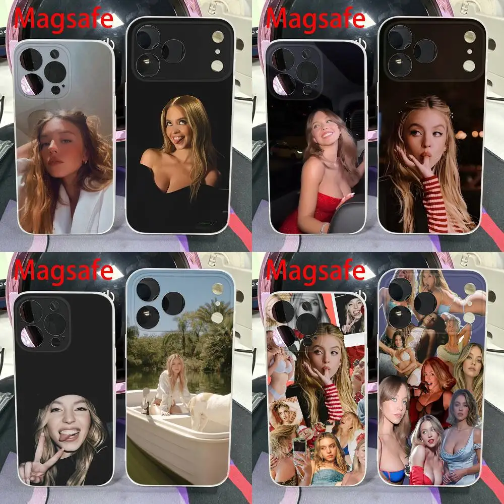 

Actress S-Sydney Sweeney Phone Case For iPhone 14,16,15,11,13,17,12,Air,Mini,Plus,E,Pro,Max Magnetic Magsafe Frosted Cover