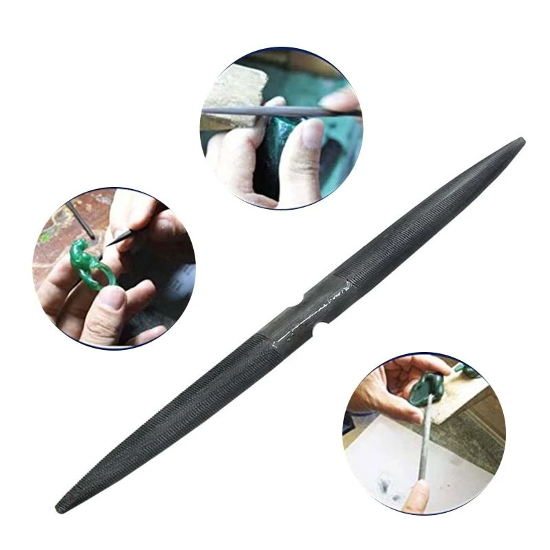 91AC 8 Inch Double Ended Half Round Wax File Jewelry Tool for Carving and Filing