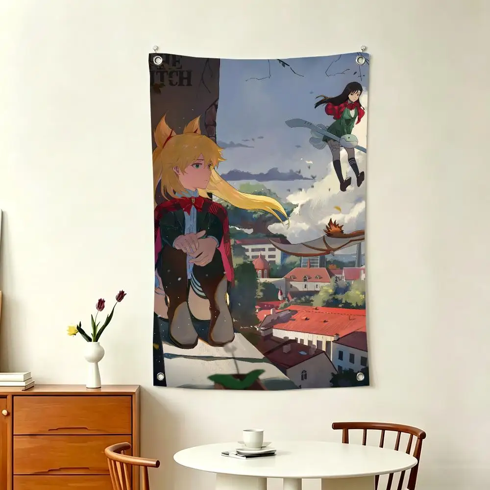 British Urban Fantasy Anime B-BURN THE WITCH Flags Home Decor Wall Hanging Vertical Flags Indoor Outdoor