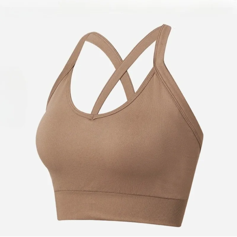 Women's Sports Yoga Bra U-shaped Back Adjustable Breast Fitness Suit Vest External Wear Shock-absorbing Training Yoga Bra