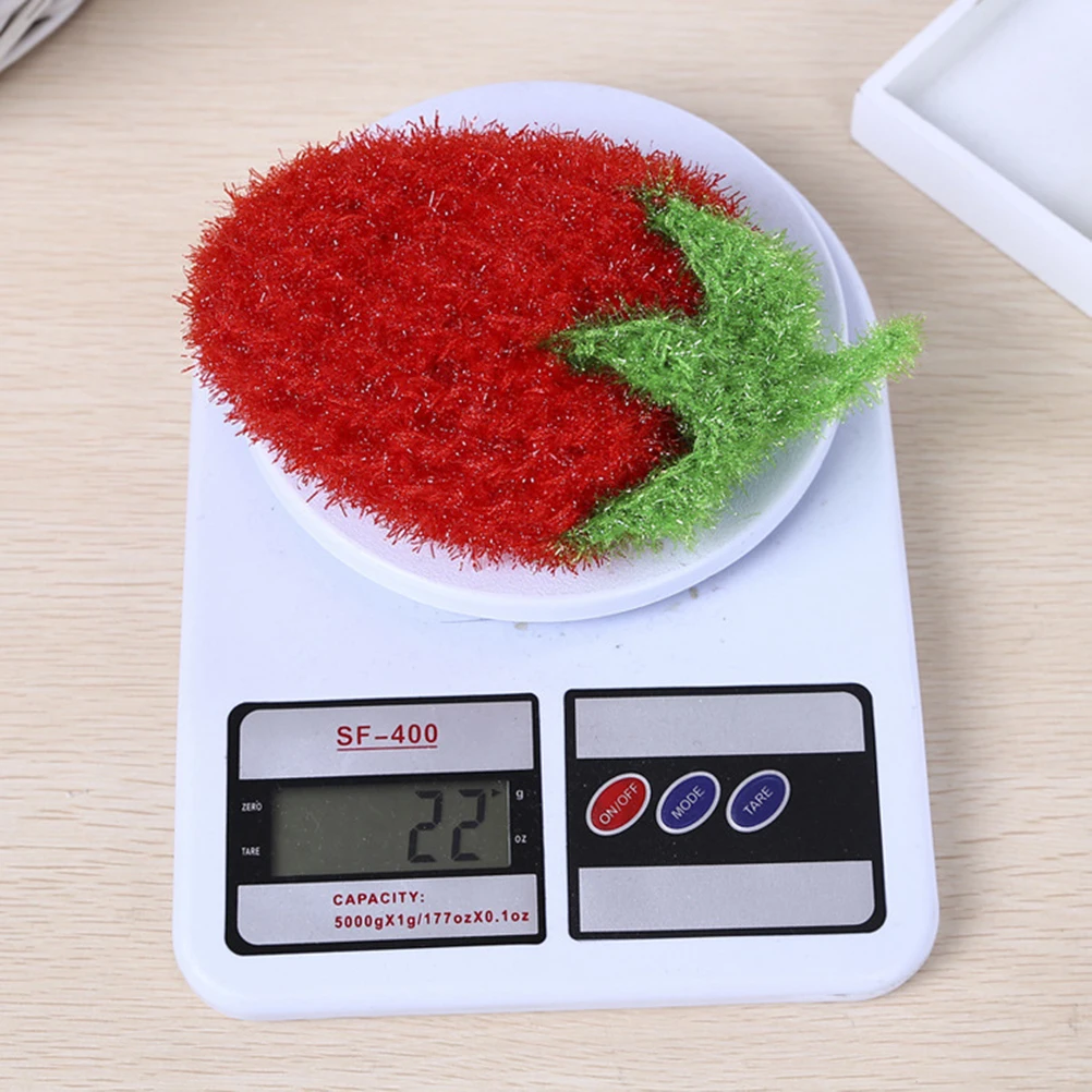 

4pcs Strawberry Shaped Dish Cloth Kitchen Cleaning Cloth Stain Removal Towel Home Kitchen Use Sweet Color Lovely Shape Foam