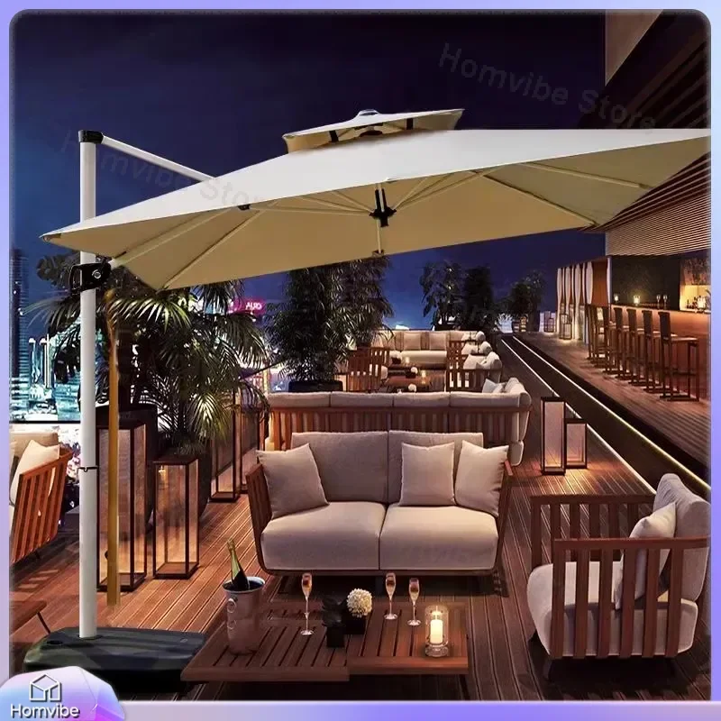 Large Outdoor Patio Umbrella Roman Design Sunshade for Courtyard Terrace Villa Garden Beach Market Stall Heavy Duty Windproof