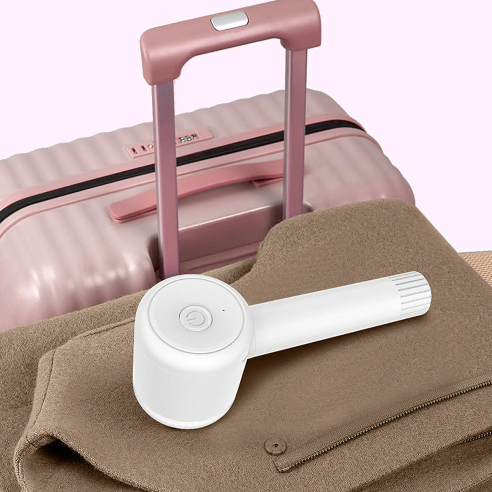 

White 6 Blade Fabric Lint Shaver Remover with Lint Roller Rechargeable Clothing Hairball Trimmer