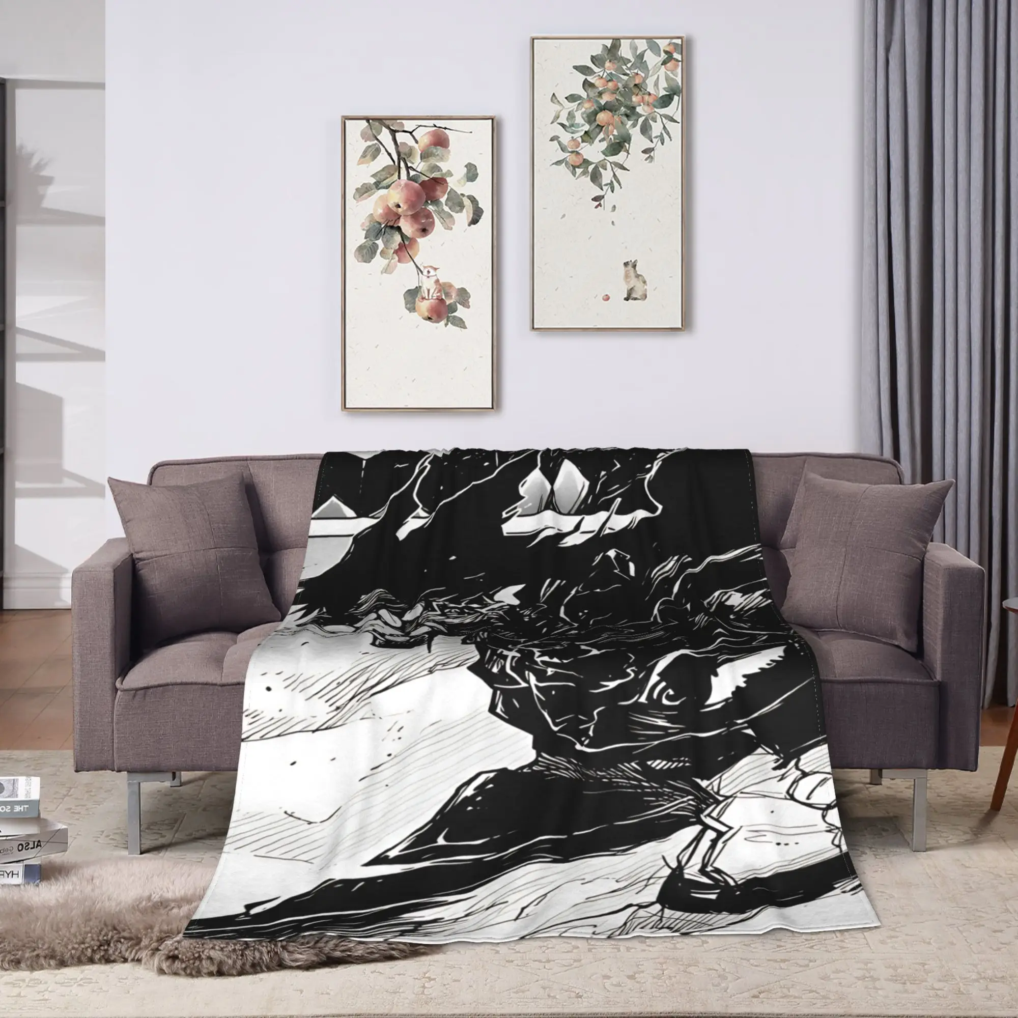 2026 Blacks Torchs Anime Soft Blanket  Decorative Plush Throw Blanket Comfortable Couch Bed Flannel Bedspread Sofa Bed Cover
