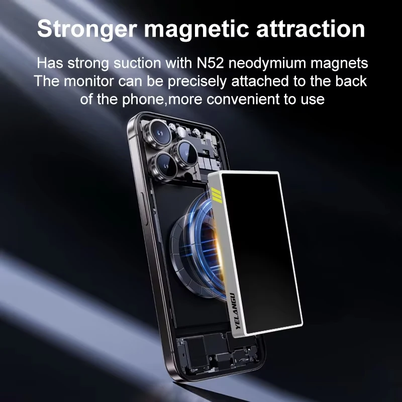 YELANGU TP01 Wireless Monitor Screen Using Phone Rear Camera For Selfie Vlog Live Stream TikTok Compatible with IOS Android