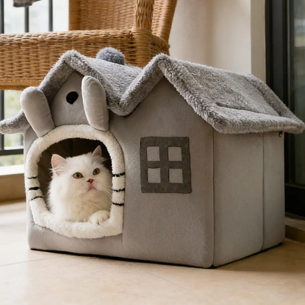 Faltbares Hundehaus, Hundehütte, Bettmatte für kleine und mittelgroße Hunde und Katzen, warmes Katzenbett für den Winter, Haustierprodukte, Korb, Welpenhöhle, Sofa. – Detail 8