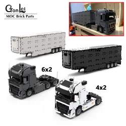 NEW Technical Truck Engineering Container Tractor Building Block 4x2 6x4 Trailer Unit Tower Head Building Block Bricks Toy Gift