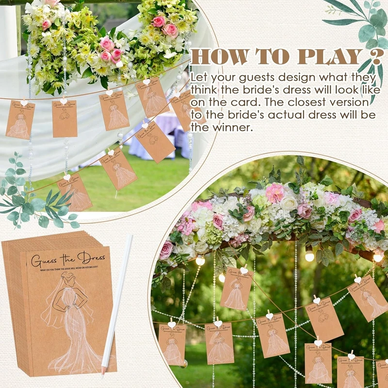 10/20 مجموعات تخمين فستان الزف - مراجعة Party Games Bridal Shower وسعره