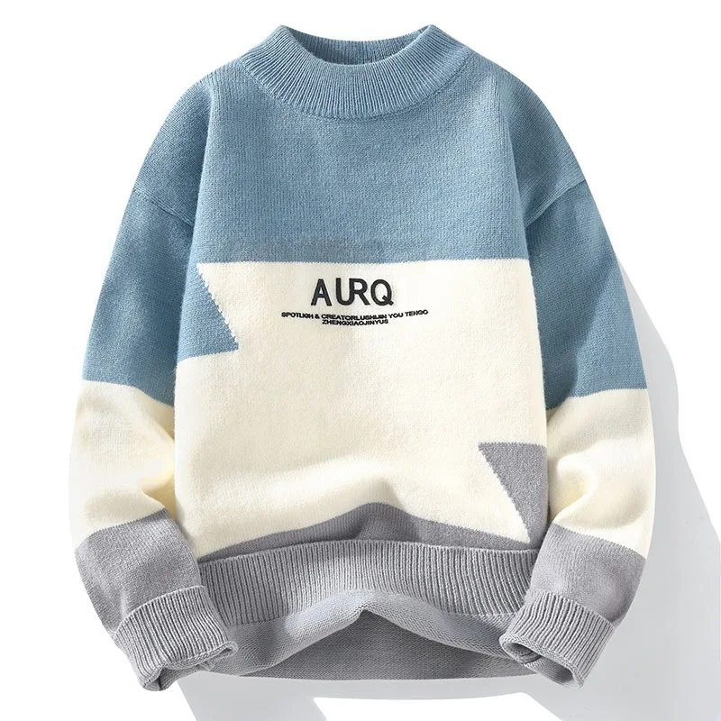 

Мужской классический модный универсальный свитер, мужской молодежный модный вязаный свитер с длинными рукавами, повседневный вязаный свитер