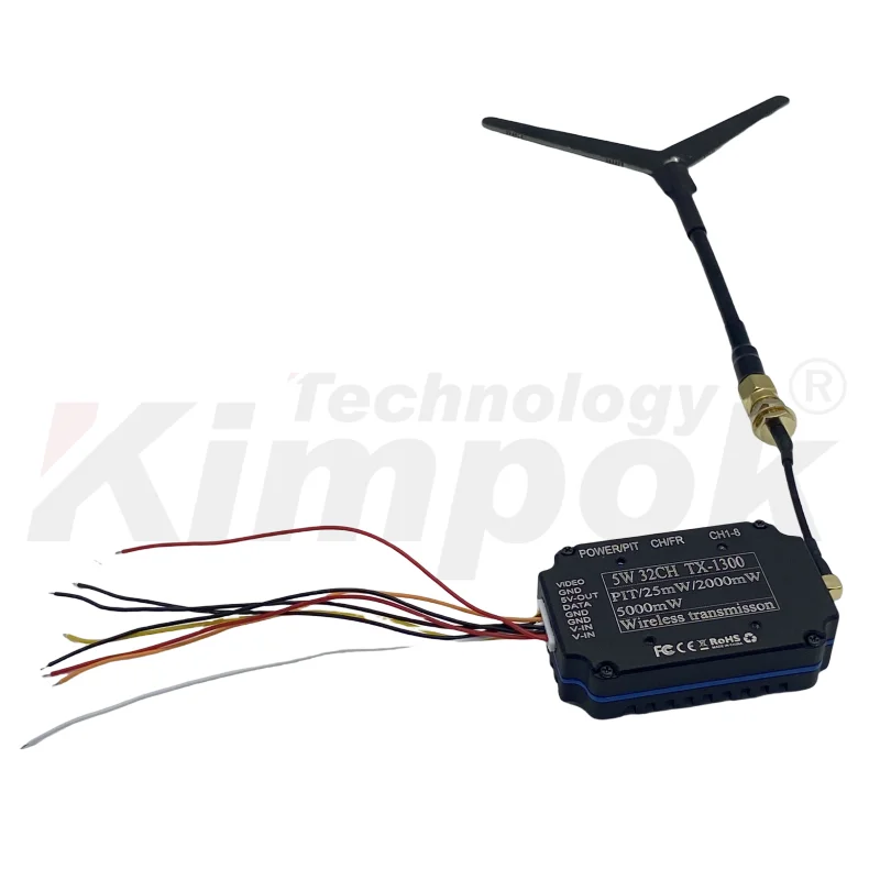 1.3Ghz 20km FPV Video Transmitter 5W VTX & VRX 32 Channels Analog Wireless Transmission