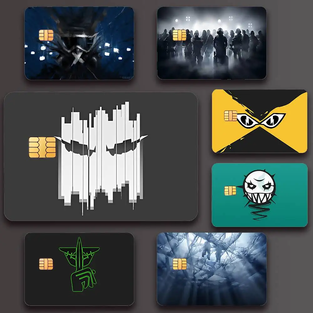 Game Rainbow S-Six S-Siege-S Poster Credit Skin Cover Card Stickers 4PCS Film Bus Pass Front Decoration Bank Debit Waterproof
