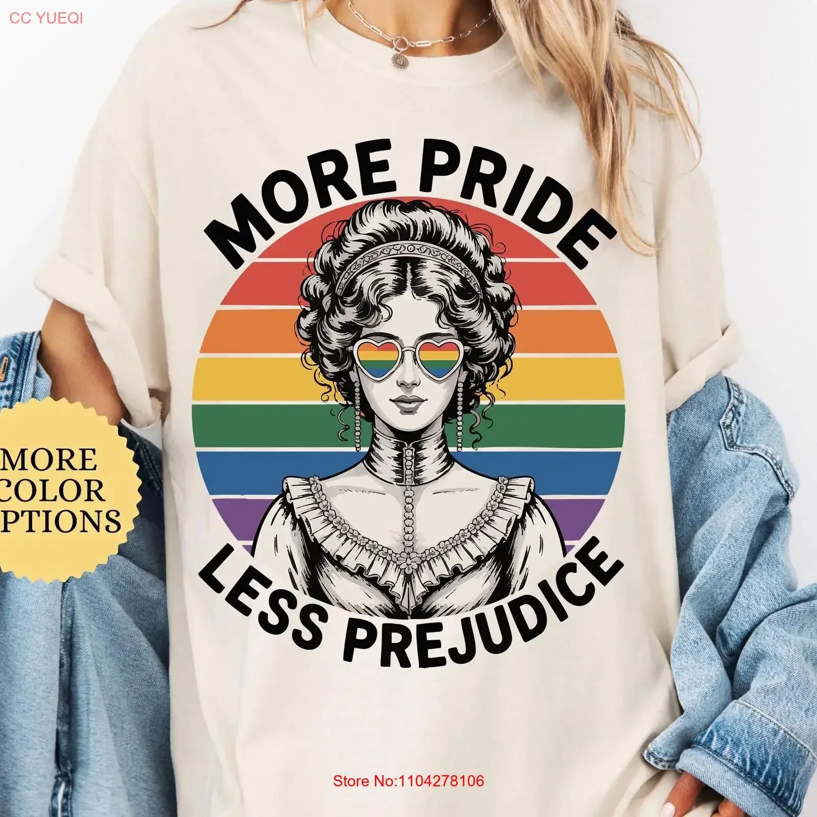 More Pride Less Prejudice T Shirt LGBTQ Month Proud Ally Parade Lesbian vintage Washed Versatile Stylish Unisex