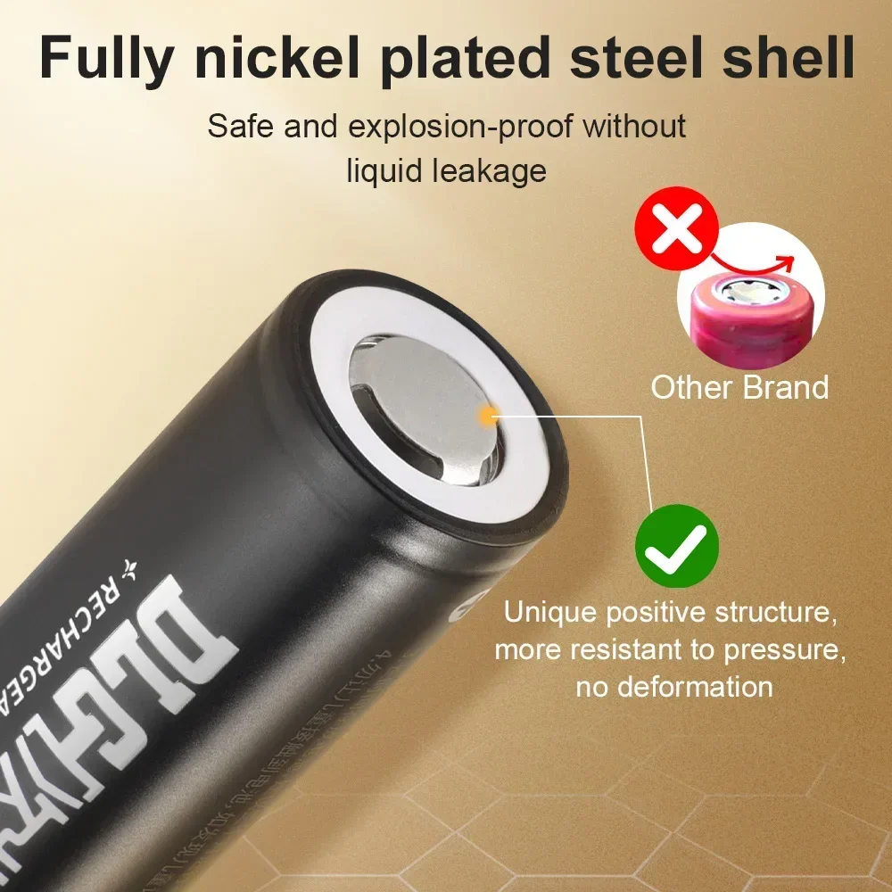 DLGPOWER 21700 3.7V 5000mAh Rechargeable Li-Ion Battery with Smart Charger Flashlight High Power Electrical Tools Battery Pack