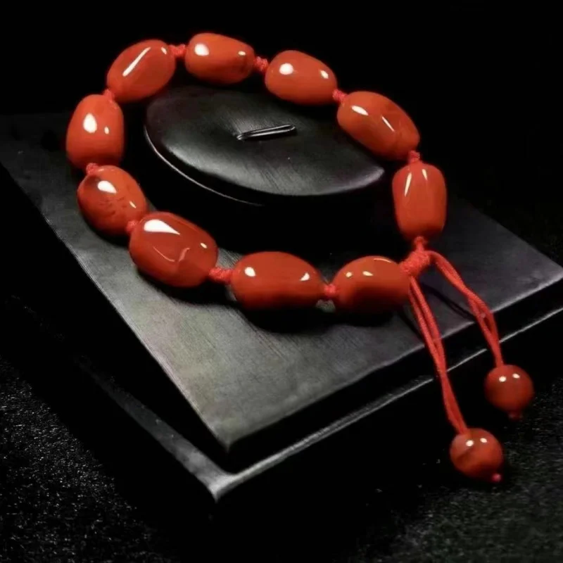 Sichuan Material South Characteristic Persimmon Red with Shape Hand Weaving Bracelet