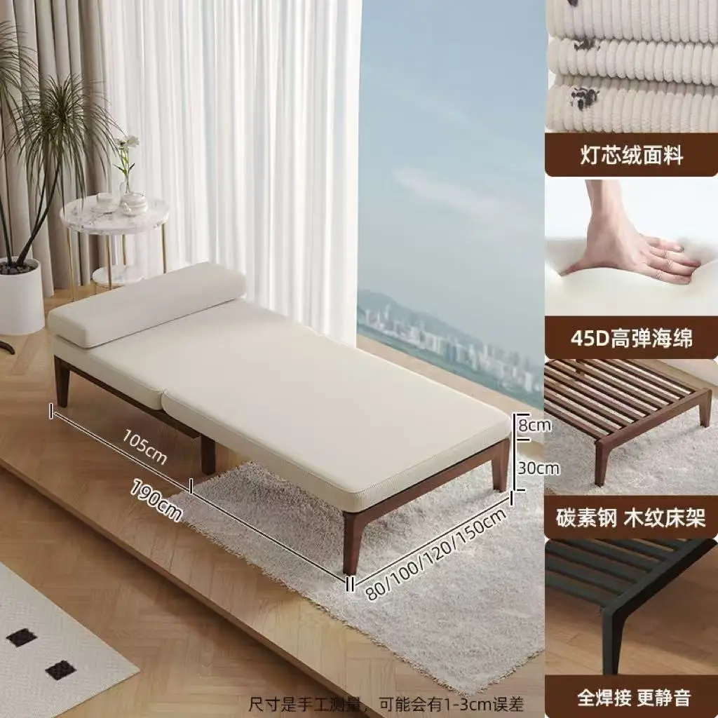 Second-hand style solid wood sofa living room small apartment sofa bed all-in-one dual use