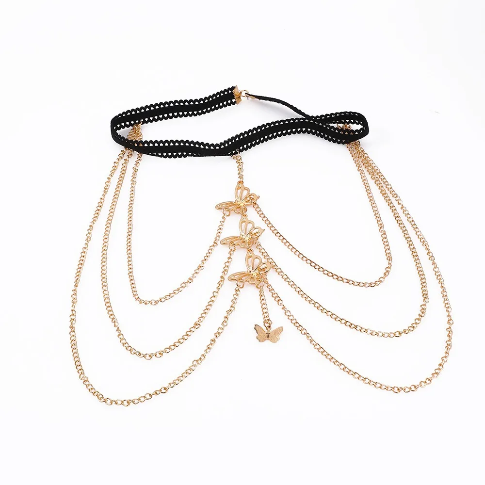 Hot Sale Sexy Leg Chain Trend Bikini Body Accessories Elastic Lace Thigh Chain Beach