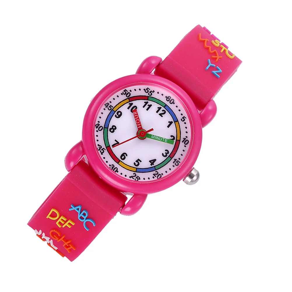 1 個漫画時計かわいい 3D デザイン快適なストラップクォーツ正確な時間腕時計漫画時計