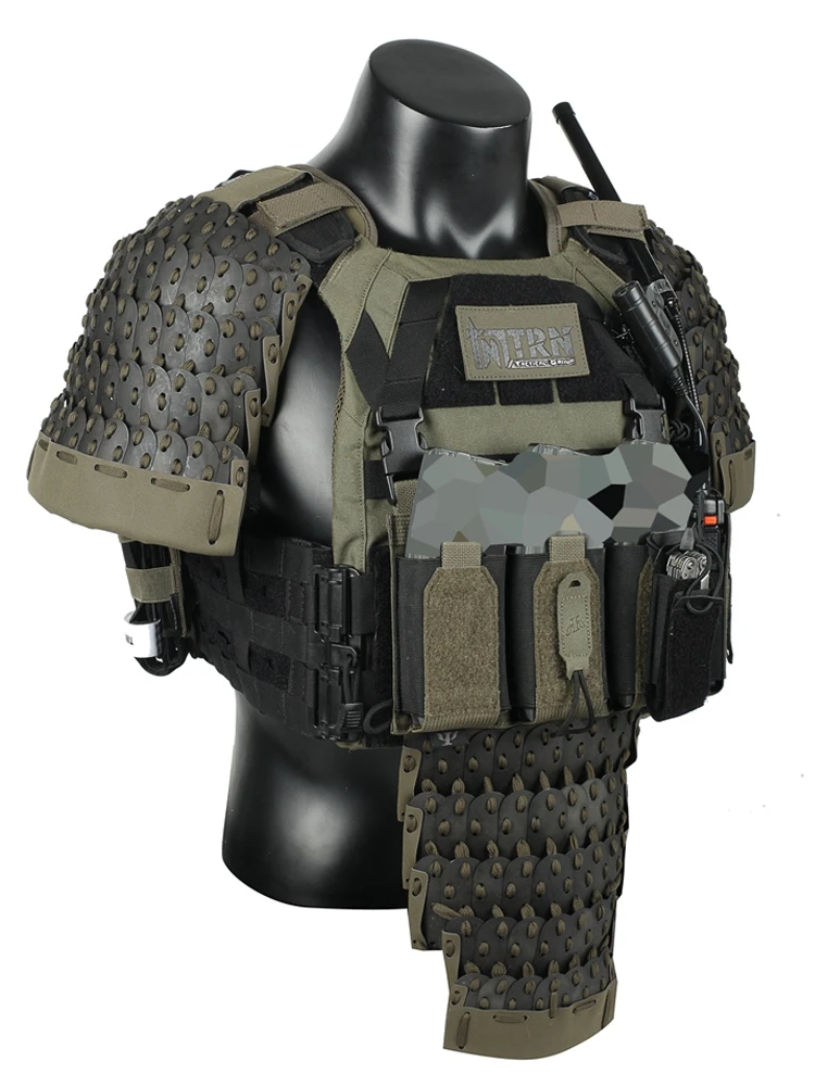 TRN Tactical Shoulder Armor Bag Armor Stainless Steel Metal Protection Airsoft Paintball Protective Gear