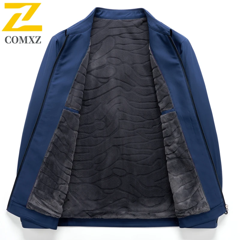 Male Jacket Winter 2025 New Fashion Classic Stand Collar Thickened Fleece Lined Coat Premium Business Casual Warm Outerwear