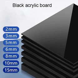 Thick 2mm-10mm Glossy Black Acrylic Sheet Board Organic Glass Polymethyl Methacrylate 100*100 150*150 150*200 200*200 300*300mm