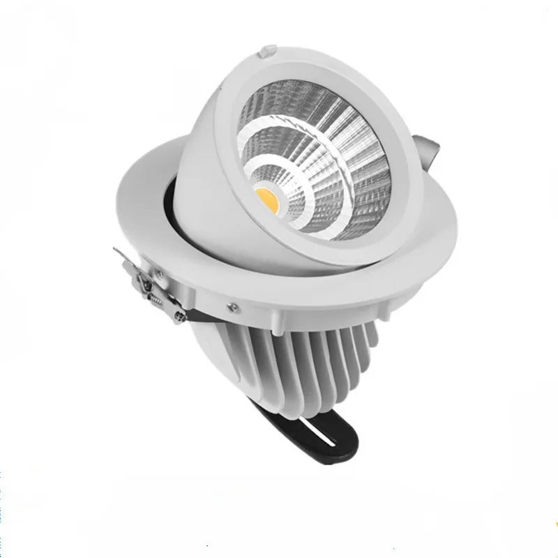 Adjustable COB LED Gimbal Embedded led trunk lamp 15W 20W White Sehll Newest Round LED Downlamp shop light CE ROHS Certificate