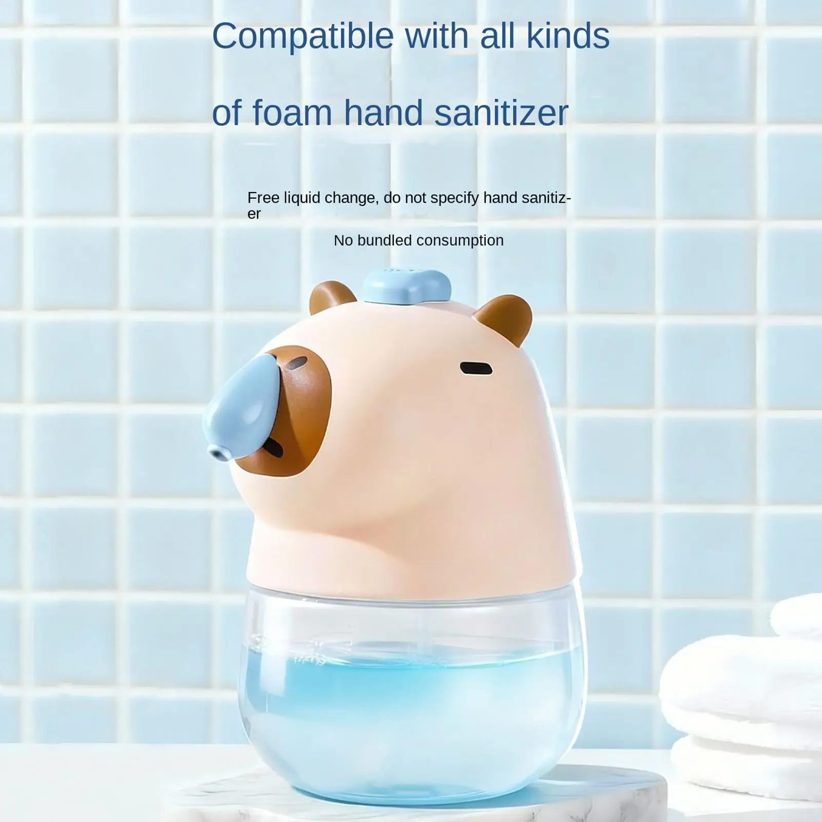 

Автоматический бесконтактный дозатор для жидкого мыла с дизайном капибары для дома, квартиры, общежития, ванной комнаты, кухни