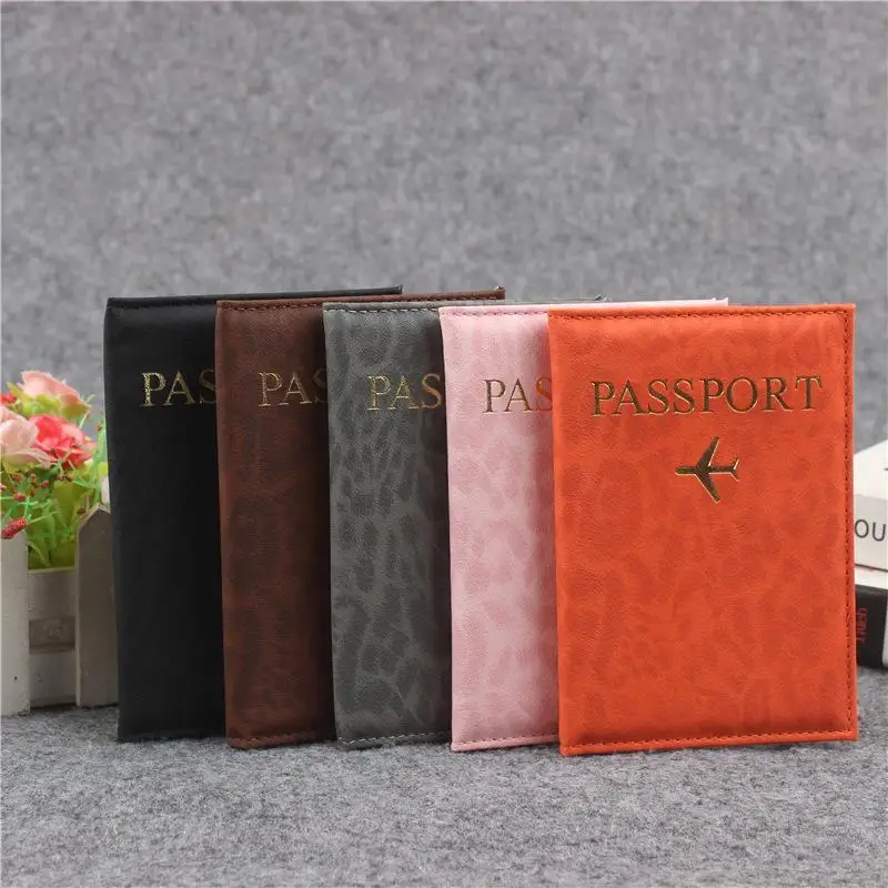 (BF06) Housse de passeport en cuir PU pour hommes et femmes, organisateur, porte-cartes de protection, couvertures de documents d'identité, étui de passeport de voyage, 1 pièce