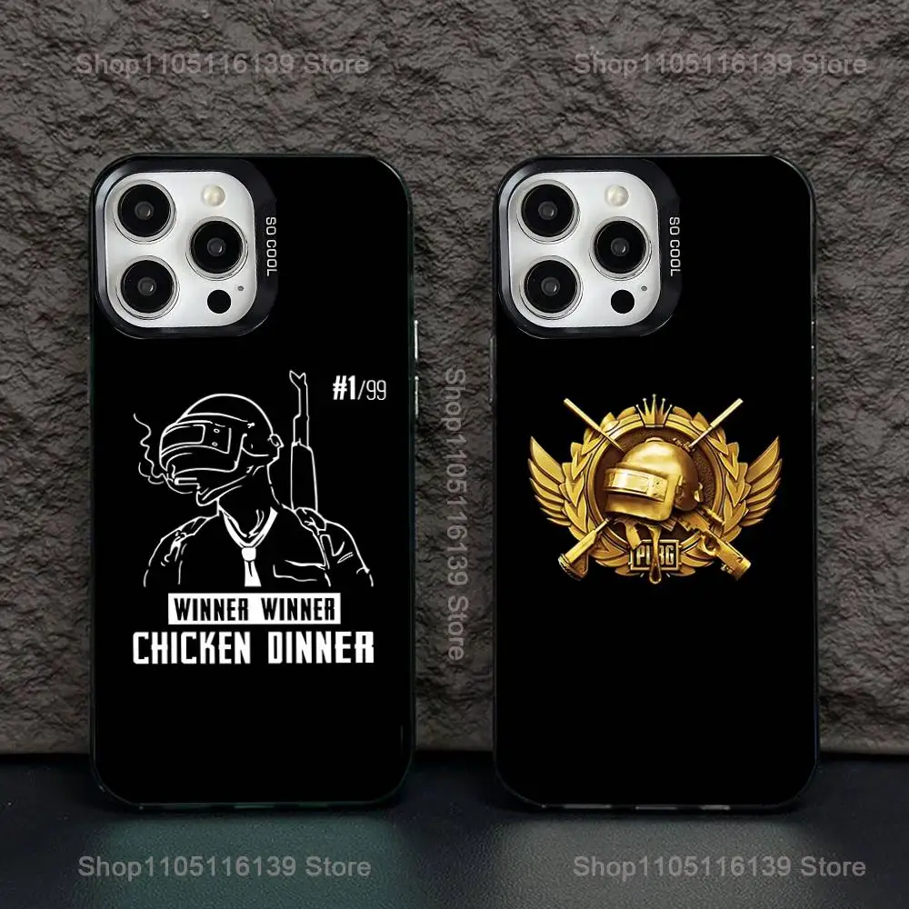 

P-PUBG Game Battegrounds Phone Case For iPhone 16,15,14,13,12,11,Pro,XS,Max,Plus,Mini,SE Black Candy Matte Shockproof Cover