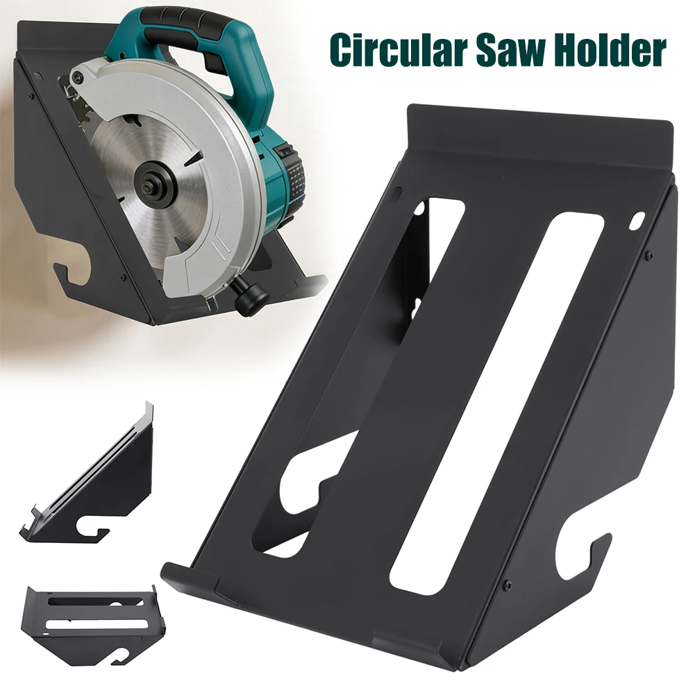 

Прочная металлическая стойка-органайзер для хранения в сарайе, гараже, мастерской, дома, подходит для большинства сетевых и аккумуляторных циркулярных пил