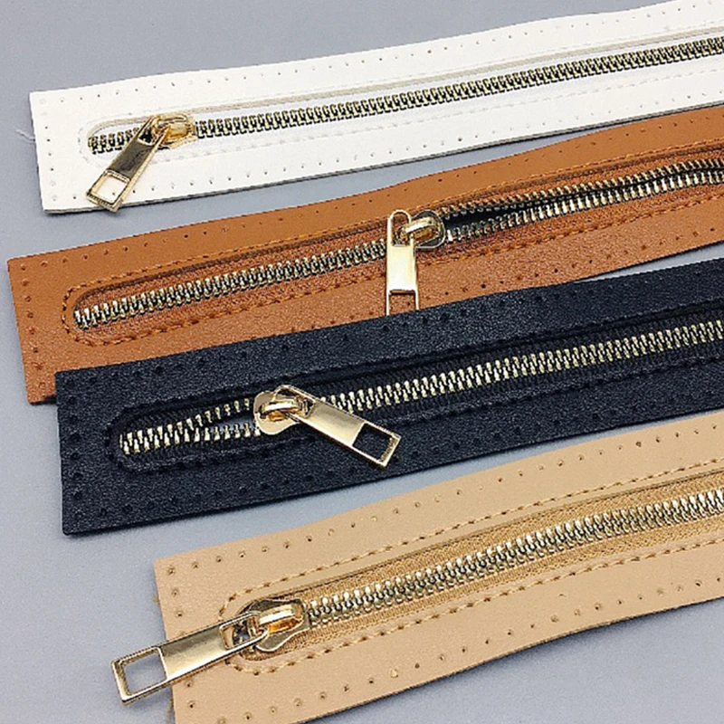 23.5cm Practical Replaceable Zipper DIY Sewing Leather Zipper Useful For Crochet Bag Handbag Hardware Solid Color Stitch Zipper